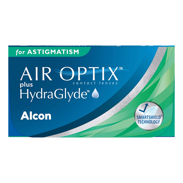 Air Optix Plus Hydraglyde for Astigmatism contact lens box